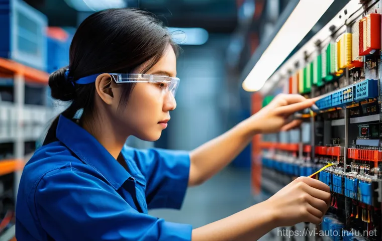 공장자동화 유지보수 팀 조직 - **Prompt 1: The Dedicated Automation Technician**
A young, focused Vietnamese male or female aut...