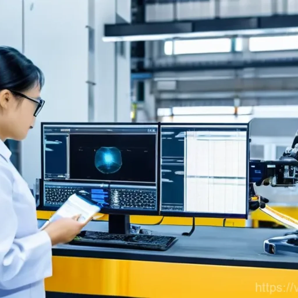 스마트 팩토리의 장점과 단점 - A vibrant, ultra-modern factory floor in Vietnam, showcasing high-efficiency automation and increase...