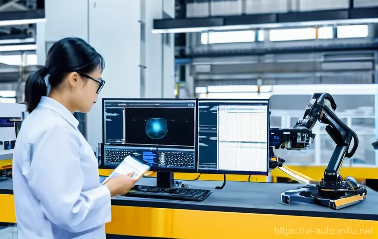 스마트 팩토리의 장점과 단점 - A vibrant, ultra-modern factory floor in Vietnam, showcasing high-efficiency automation and increase...