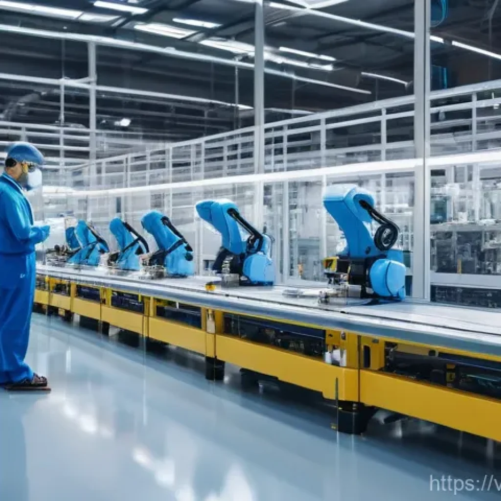 스마트 팩토리 성공 사례 - **Image Prompt: The Modern Smart Factory Floor**
    A bright, ultra-modern smart factory interior b...
