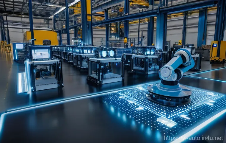 스마트 팩토리 성공 사례 - **Image Prompt: The Modern Smart Factory Floor**
    A bright, ultra-modern smart factory interior b...
