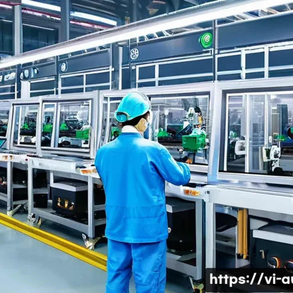 자동화 설비 관련 컨퍼런스 일정 - A modern Vietnamese factory production line showcasing advanced automation technology with collabora...
