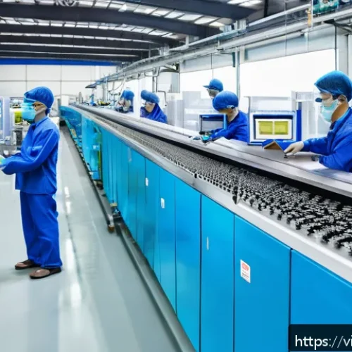 Home 32 공장자동화 부품 선정 가이드 - A high-tech industrial factory production line in Vietnam, featuring advanced optical sensors instal...